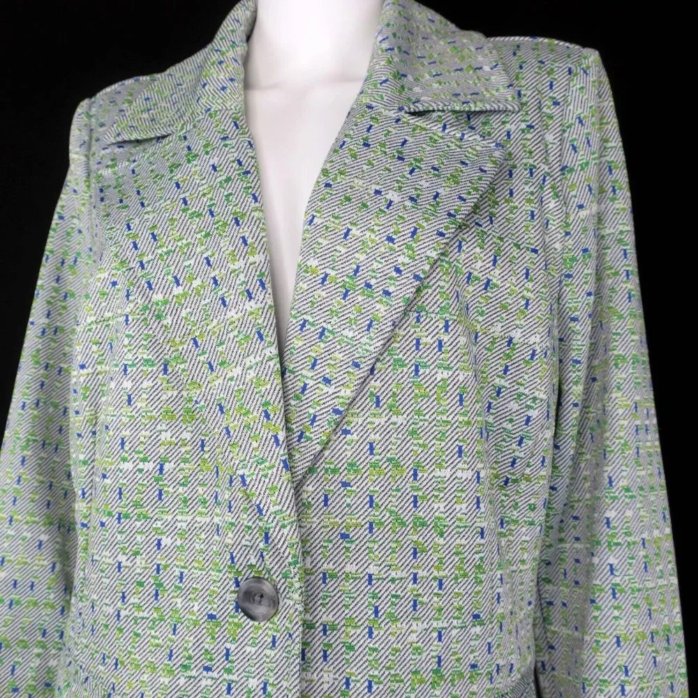 CAbi Presentation Blazer Tweed Jacquard #6251 Career Single Button Women's XL - Picture 4 of 7